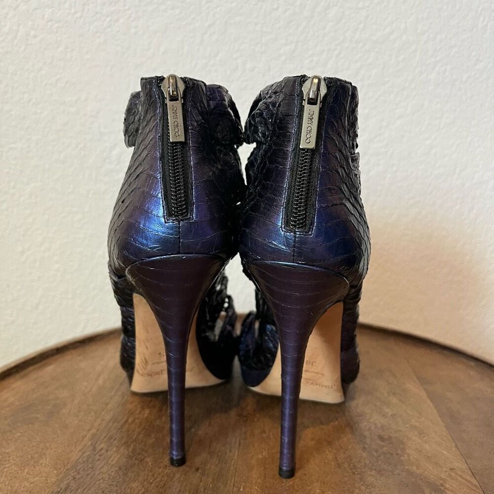 Jimmy Choo Iridescent Python Skin Strappy Heels S… - image 4